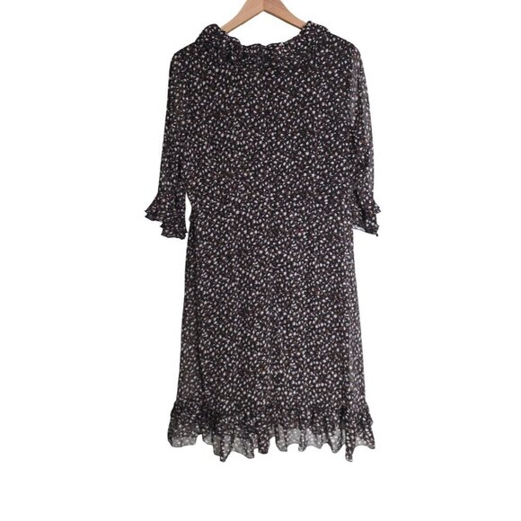 Women's - Tommy Hilfiger Brown Ruffled Midi Dress, Size 14 - Picture 8 of 10